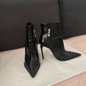 Sleek Black Stiletto Ankle Boots